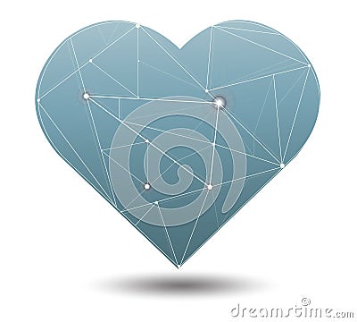 Trendy gorgeous illustration light line in heart symbol vector Cartoon Illustration