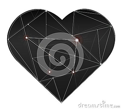 Trendy gorgeous illustration light line in heart symbol vector Vector Illustration