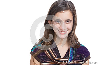 Trendy hispanic teenager isolated on a white background Stock Photo