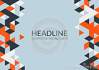 Trendy horizontal geometric background, triangle pattern field with space for your text. Vector Illustration