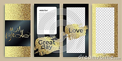 Trendy Instagram stories templates, illustration. Vector Illustration