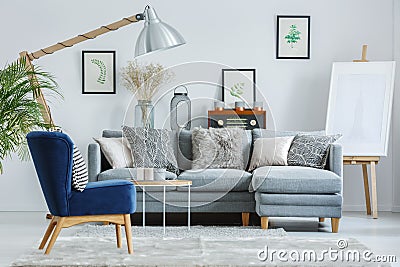 Trendy interior design with sofa Stock Photo