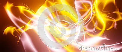 Trendy Light Waves Orange Abstract Banner Background Stock Photo