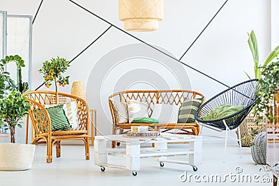 Trendy living room Stock Photo