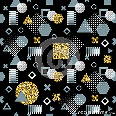 Trendy memphis cards. Abstract seamless pattern. Retro style texture, pattern and geometric elements. Modern abstract Vector Illustration