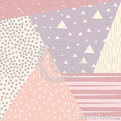 Trendy memphis style background with retro style texture, pattern and geometric elements. Vector Illustration