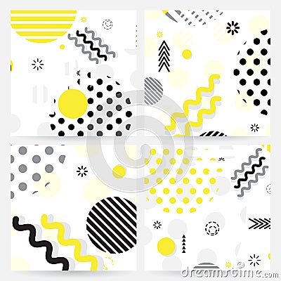 Trendy Memphis style geometric pattern Vector Illustration