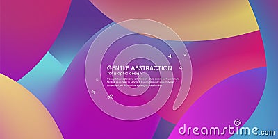 Trendy minimal abstract background with futuristic shape. Gradient color wallpaper with fluid element. Vector Vector Illustration