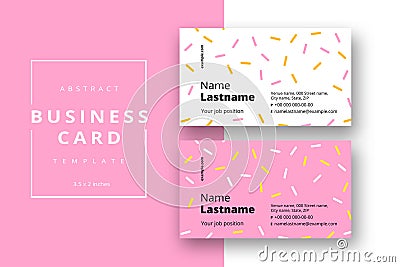 Trendy minimal abstract business card template. Modern corporate stationery id layout with geometric pattern. Vector fashion Vector Illustration