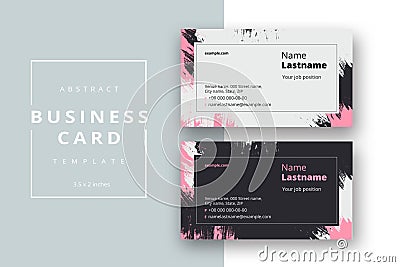 Trendy minimal abstract business card template. Modern corporate stationery id layout with geometric pattern. Vector fashion Vector Illustration