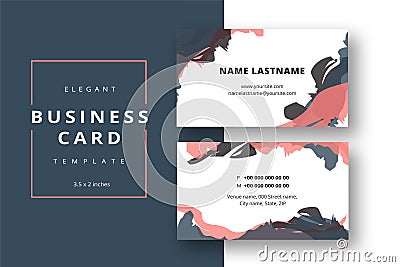 Trendy minimal abstract business card template. Modern corporate Vector Illustration