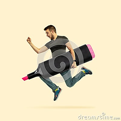 Trendy modern artwork. Contemporary art collage. Sport and office concept. Stock Photo