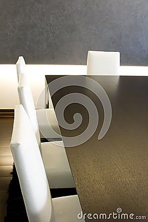 Trendy Modern Dining Room Stock Photo