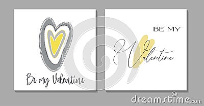 Trendy and modern Happy Valentines Day greeting card. Trendy colors. Beautiful design Stock Photo