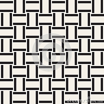 Trendy monochrome twill weave Lattice. Abstract Geometric Background Design. Vector Seamless Pattern. Vector Illustration