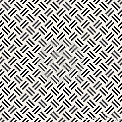 Trendy monochrome twill weave Lattice. Abstract Geometric Background Design. Vector Seamless Pattern. Stock Photo