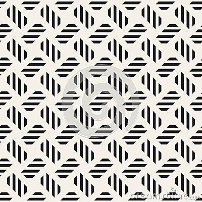 Trendy monochrome twill weave Lattice. Abstract Geometric Background Design. Vector Seamless Pattern. Stock Photo