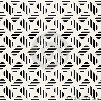 Trendy monochrome twill weave Lattice. Abstract Geometric Background Design. Vector Seamless Pattern. Stock Photo