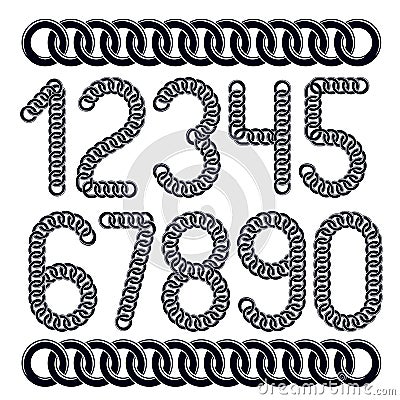 Trendy numbers collection, vector numeration. Created using conn Vector Illustration