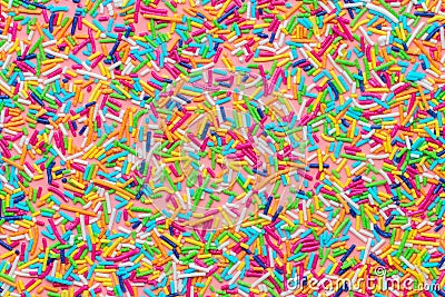 pattern of colorful sprinkles like background, sweet decoration Stock Photo