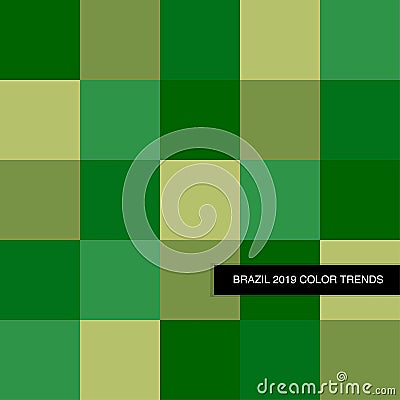 Trendy Rainforest Green 2019 Color Palette as abstract seamless background Vector Illustration