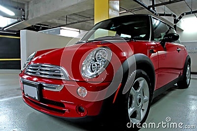 Trendy Red Sports Car Stock Photo