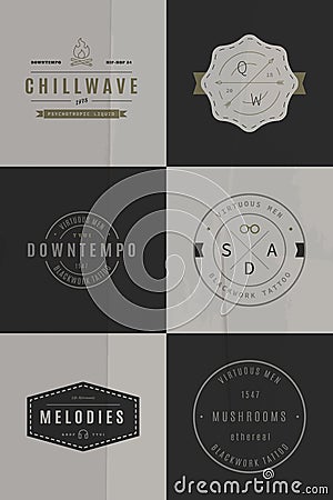 Trendy Retro Vintage Insignias Stock Photo