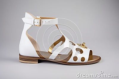 trendy sandals with cut-out design and metallic accents Stock Photo