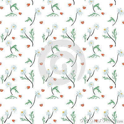 Trendy Seamless Floral Pattern in Vector Vector Illustration