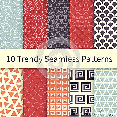 Trendy seamless patterns Vector Illustration