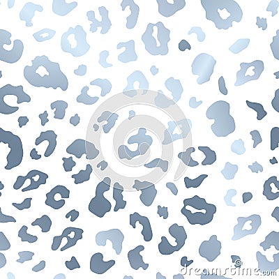 Trendy silver leopard skin abstract seamless pattern. Vector wild animal cheetah white gold metallic texture on white for fashion Vector Illustration