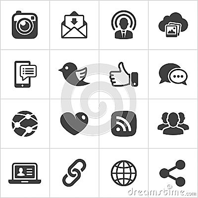 Trendy social network icons set Vector Vector Illustration