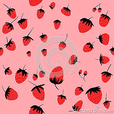 Contemporary vector seamless pattern with black berries Vector Illustration