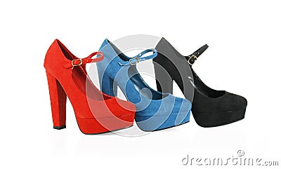 Trendy suede shoes Stock Photo