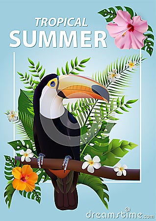 Trendy Summer Tropical Design01 Vector Illustration