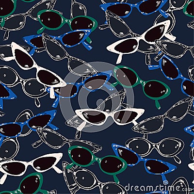 Trendy sunglasses seamless pattern vector for fashion,fabricand Stock Photo