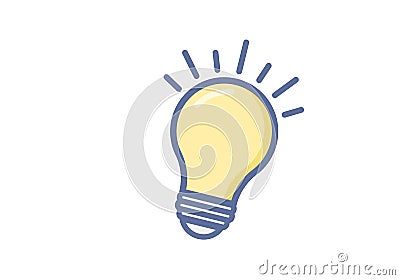 Trendy vector Lightbulb flat outlined icon Vector Illustration