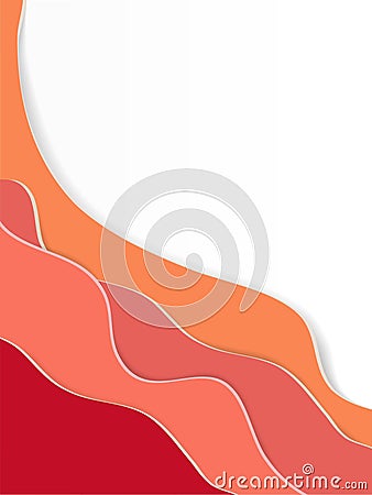 Trendy vector paper cut 3d effect multi color background layers. Waves and lines curved. Papercut abstract concept texture. Cutout Vector Illustration