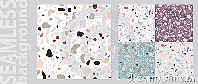 Trendy vector seamless colorful pattern with crushed stone. Design backgrounds for wallpaper, cover. Vector Vector Illustration