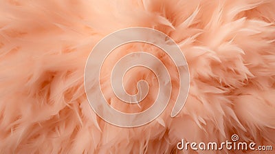 Trendy vibrant Peach soft fur texture. Fashionable color. Dyed animal fur. Concept is Softness, Comfort and Luxury. Can Stock Photo