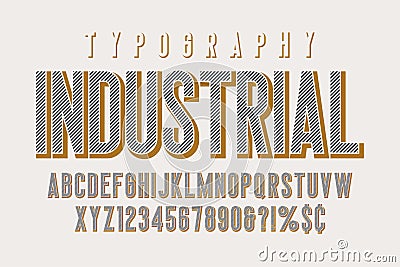 Trendy vintage display font design, alphabet, typeface Vector Illustration