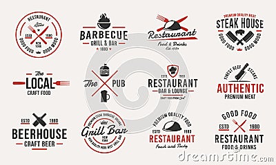 Trendy vintage logo templates. Vector Illustration