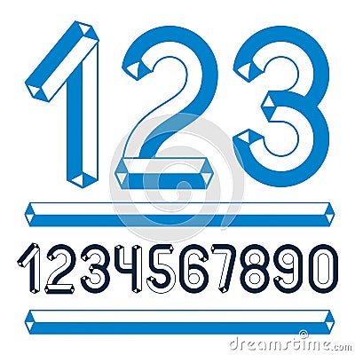 Trendy vintage vector digits, numerals collection. Retro numbers Vector Illustration