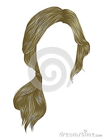 Trendy women hairs blond light colour .tail . fashion beauty style Vector Illustration