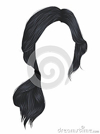 Trendy women hairs gray colour .tail . fashion beauty style Vector Illustration