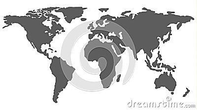 Global Togetherness. Globe Map Outline Vector Illustration