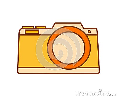 Trendy yellow camera symbol illustration Vector Illustration