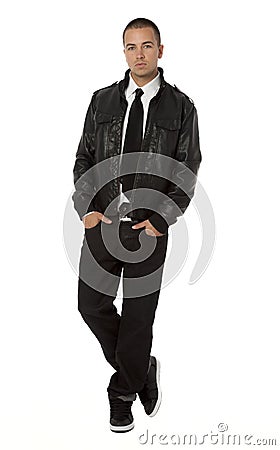 Trendy Young Man on White Stock Photo