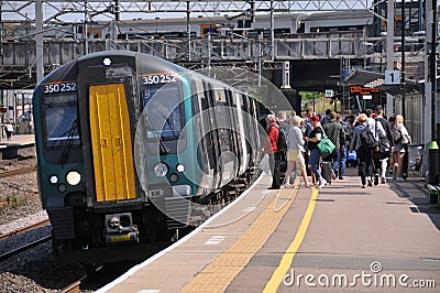 Trent Valley meets Cross City Trains at Lichfield Station Editorial Stock Photo