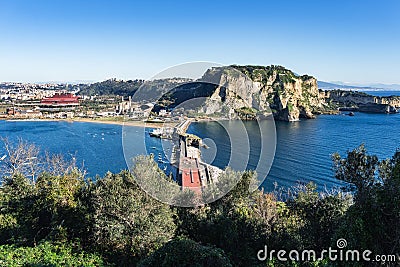 Trentaremi bay from Nisida Island in the gulf of Naples, Italy Stock Photo